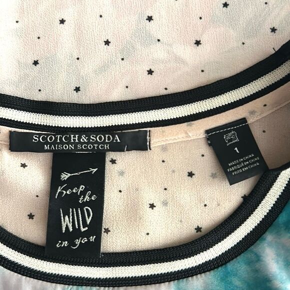 Scotch & Soda Maison Scotch Top Blouse Exotic Flamingo Lotus Print US 4 - Picture 9 of 12